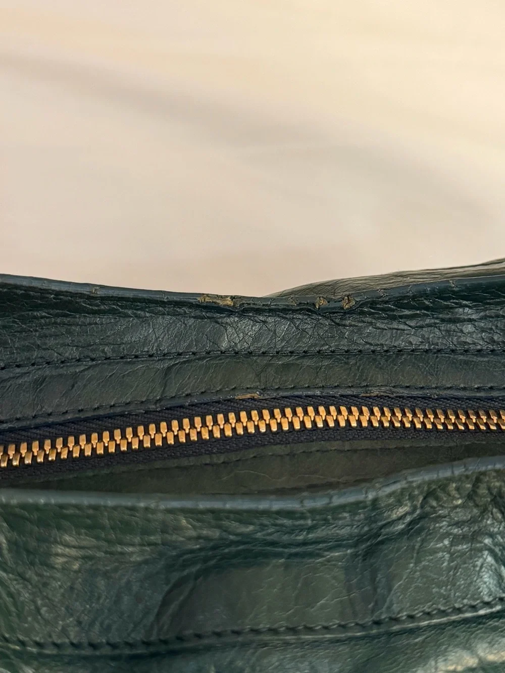 Dark green Balenciaga City bag with Strap